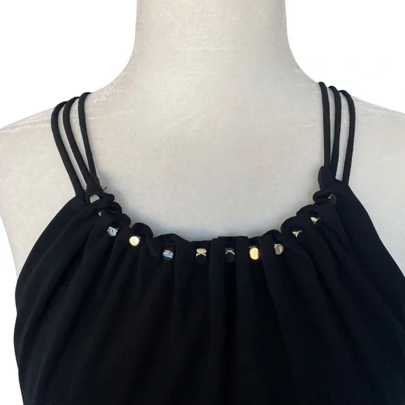 White House Black Market Black Studded Tank Blouse Small - Picture 2 of 14